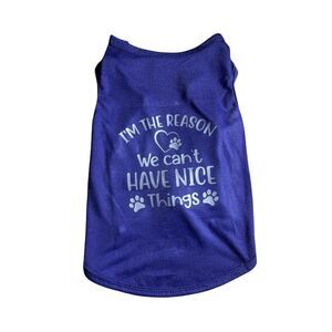 Handcrafted Purple Funny Dog Tshirt, Furbaby Shirt, Dog clothing, Dog Apparel, S